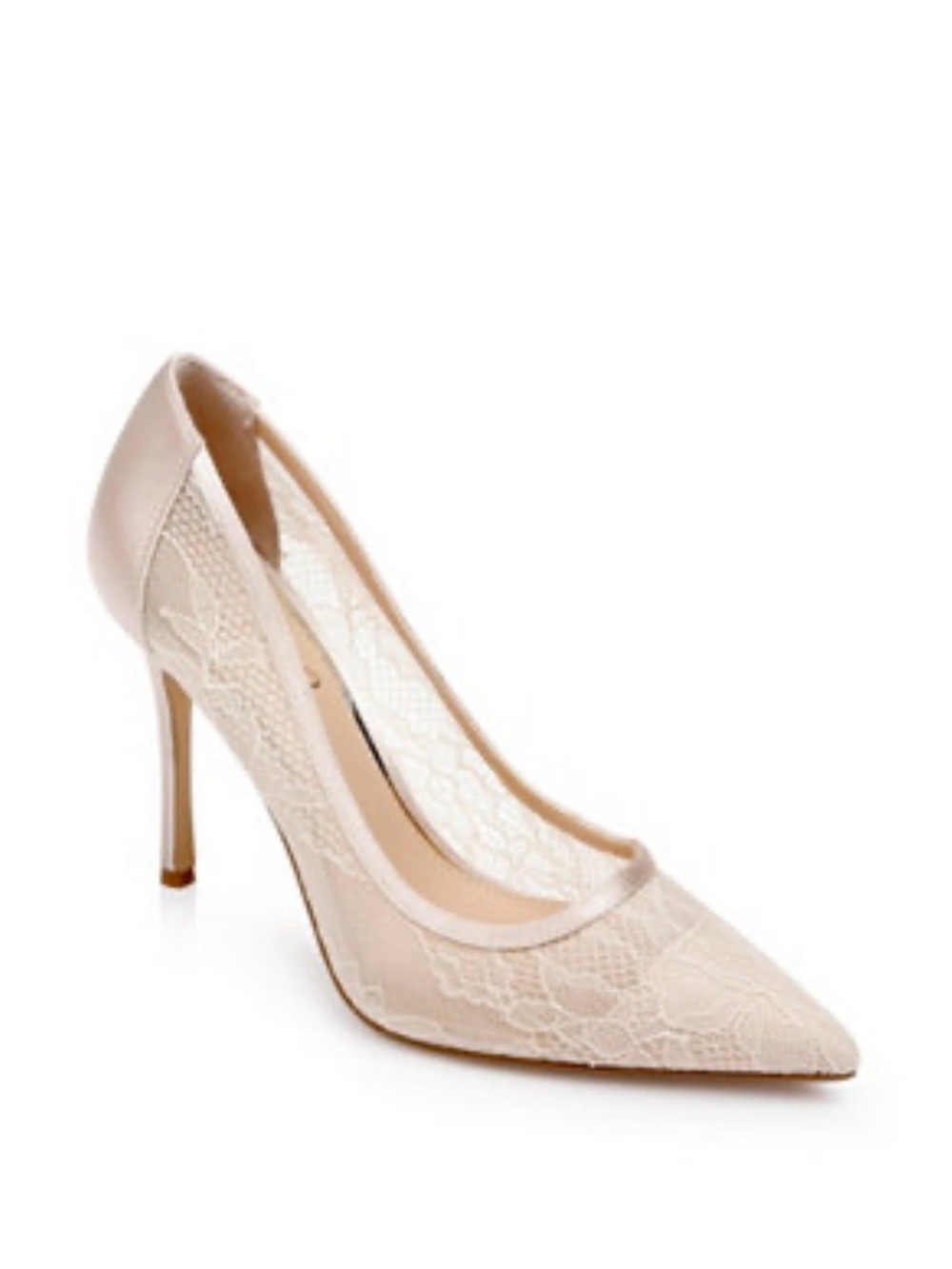 Badgley Mischka Blush Lace Pointed-Toe Stiletto Pump never worn